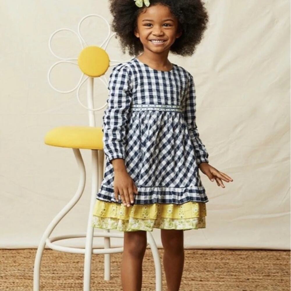 Matilda Jane Enchanted Garden Gingham and Giggles Textured Dress Size 14